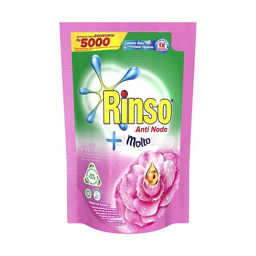 Rinso Molto Rose Fresh Liquid Detergent Atau Deterjen Cair 225ml - A